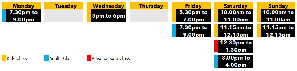 TKA Class Schedule