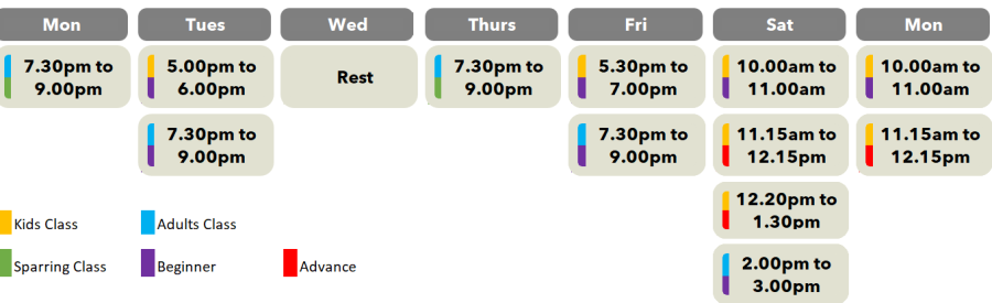 Karate Class Latest Schedule Oct 2026